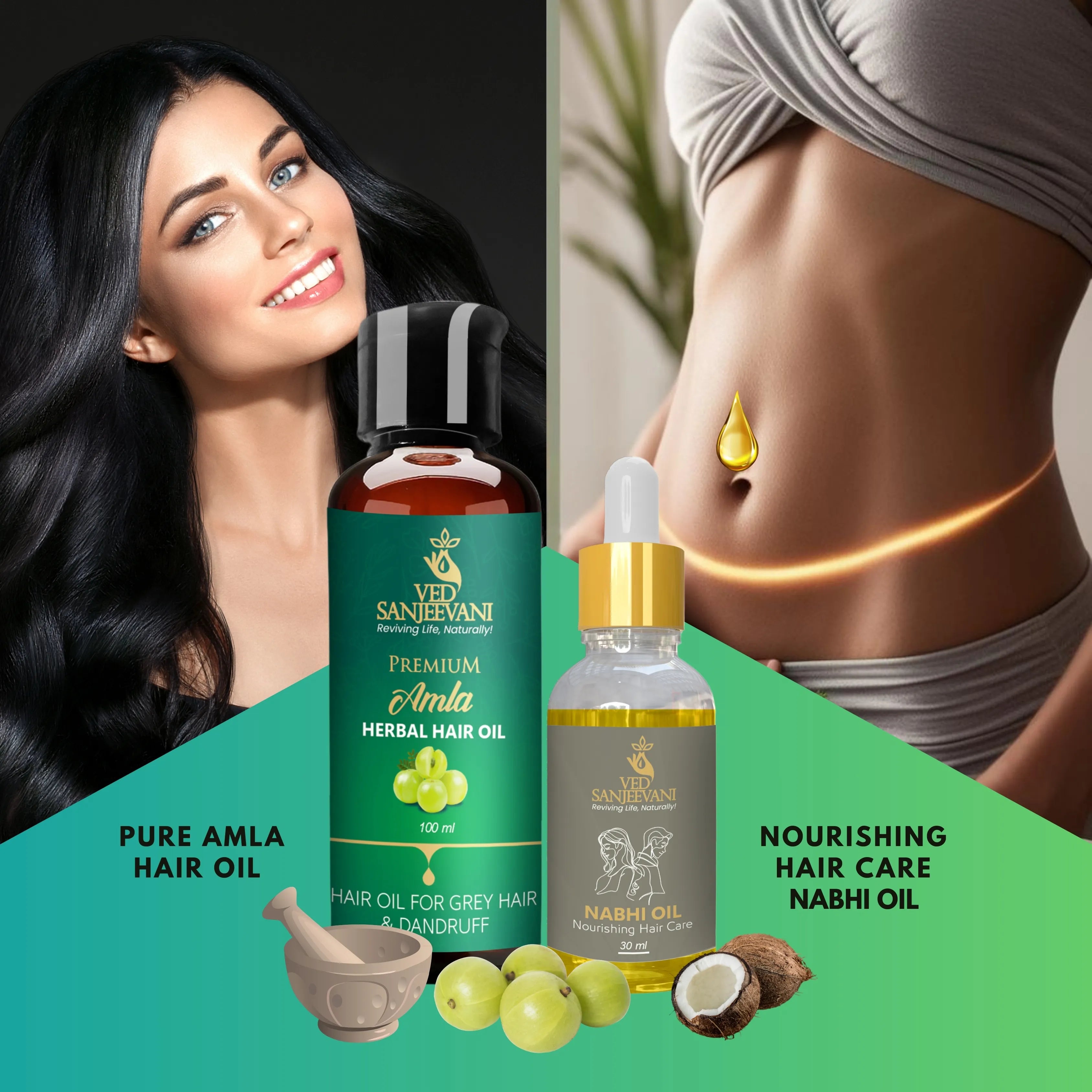 Amla Hair Oil and Hair Care Nabhi Oil Combo