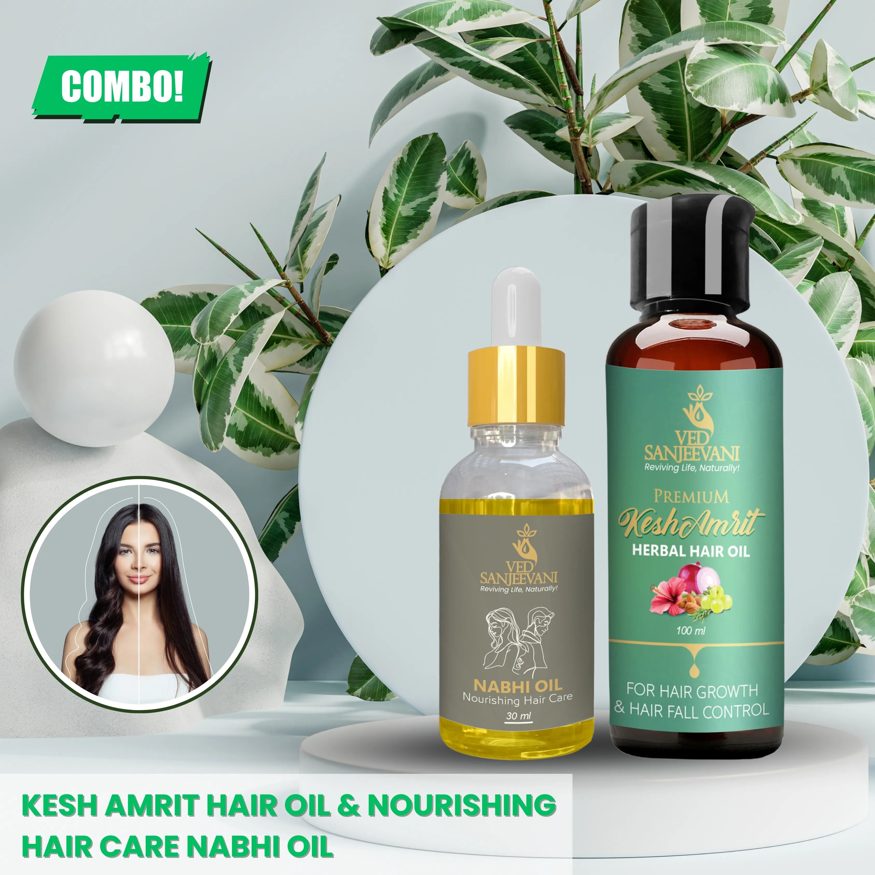 COMBO(Kesh Amrit hair oil + Nourishing Hair Care Nabhi oil ) - Ayurvedic Wellness by Ved Sanjeevani (Image 5)