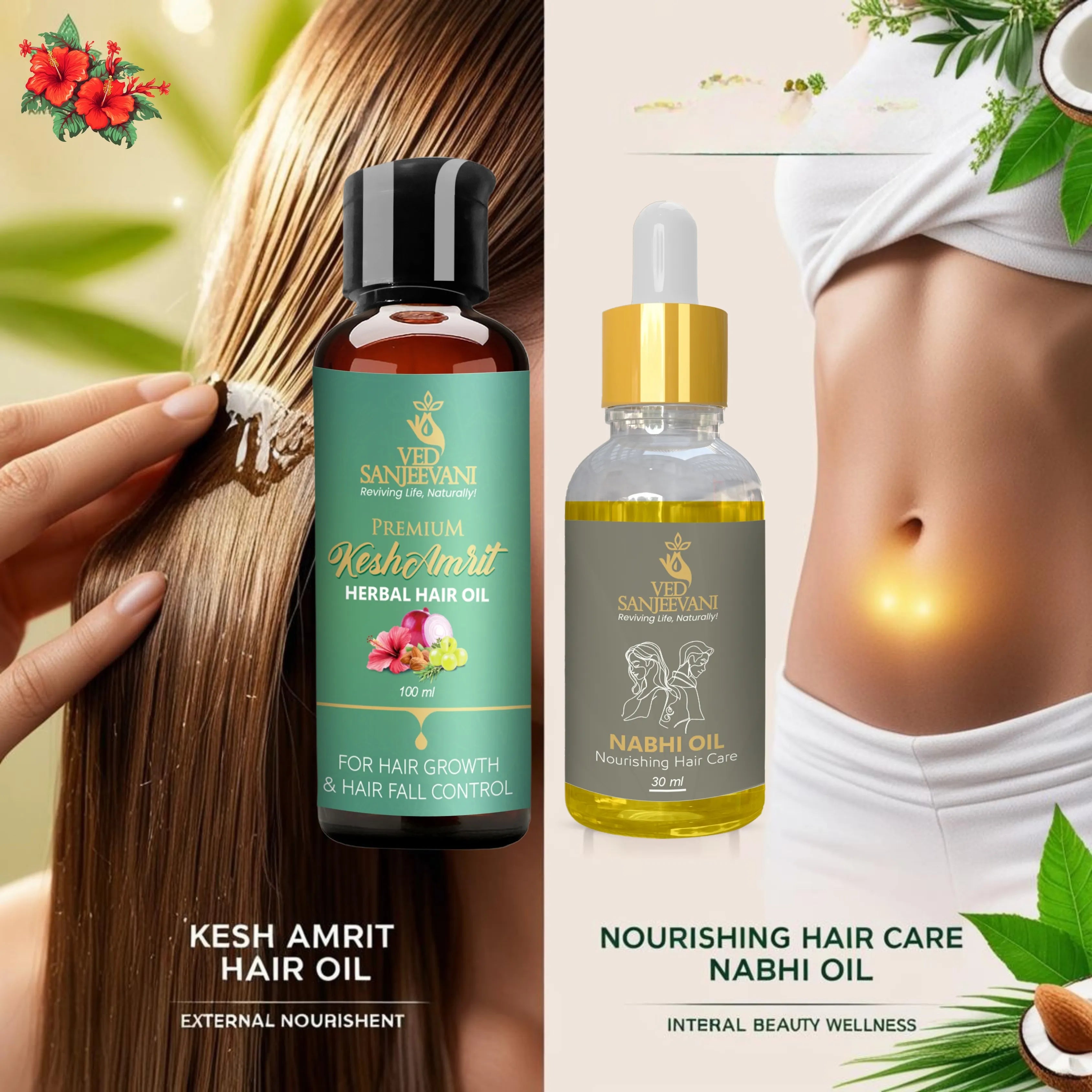COMBO(Kesh Amrit hair oil + Nourishing Hair Care Nabhi oil ) - Ayurvedic Wellness by Ved Sanjeevani (Image 6)