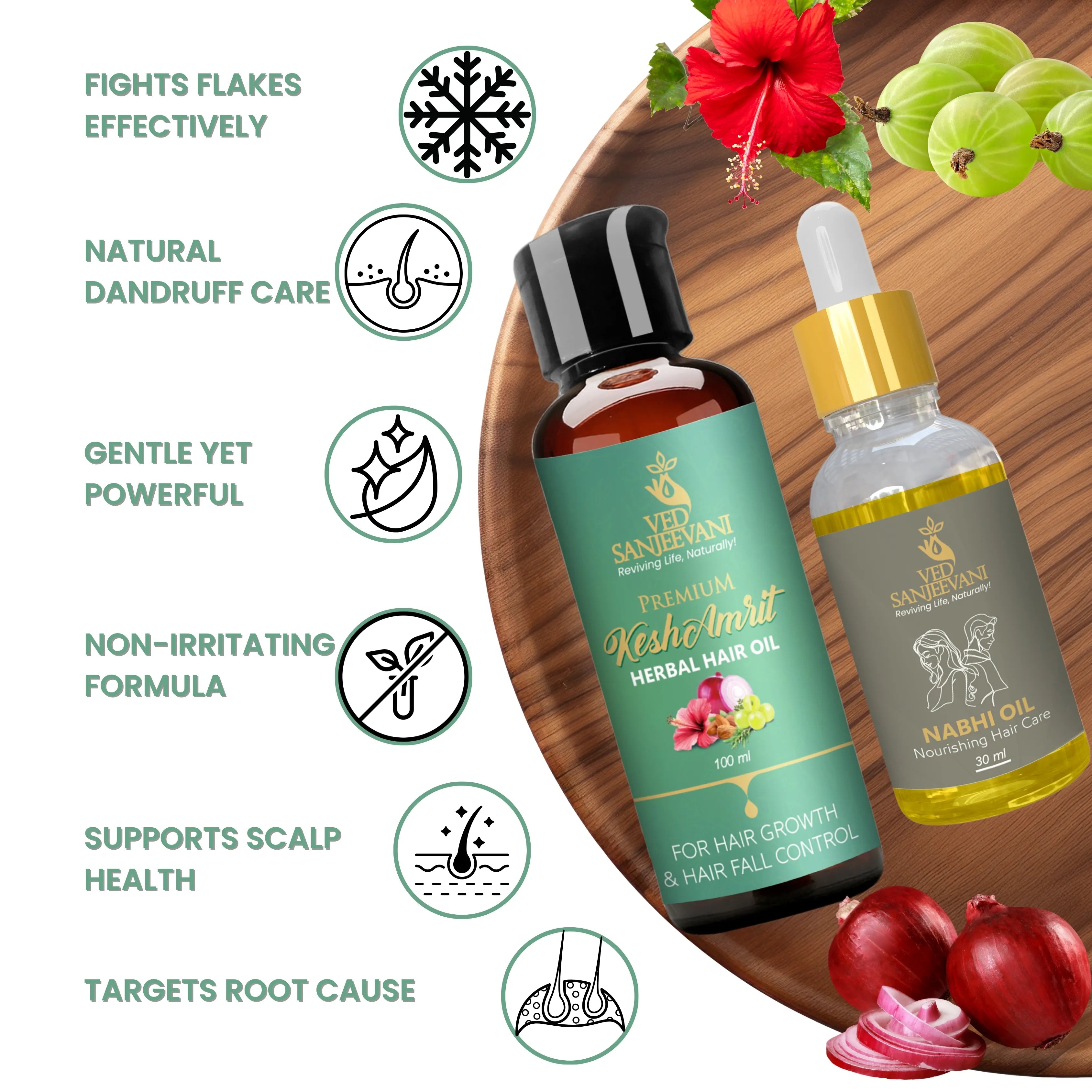 COMBO(Kesh Amrit hair oil + Nourishing Hair Care Nabhi oil ) - Product Benefits and Ingredients