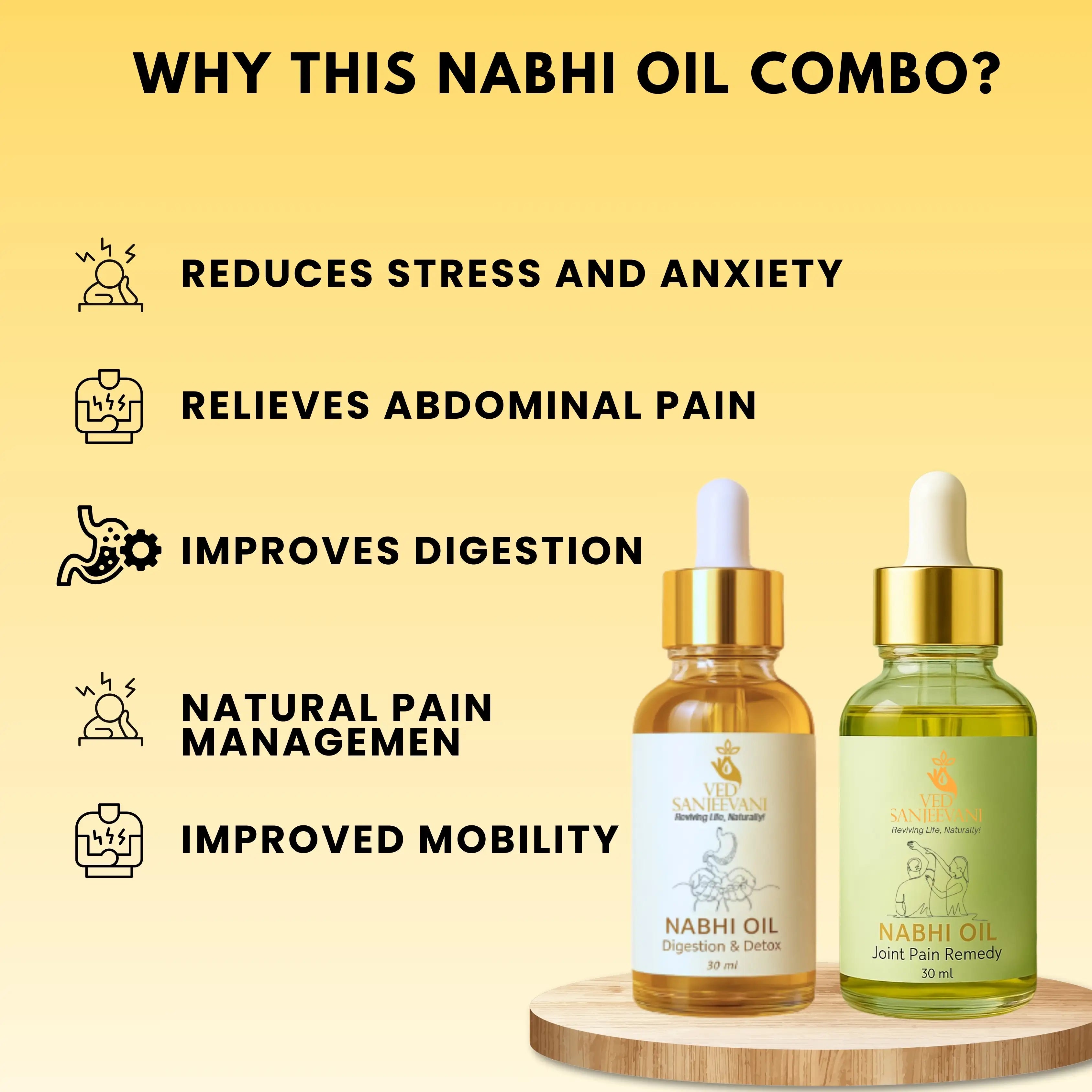 COMBO of Digestion & Joint Care – Ayurvedic Nabhi Oils for Gut Health, Detox & Joint Pain Relief