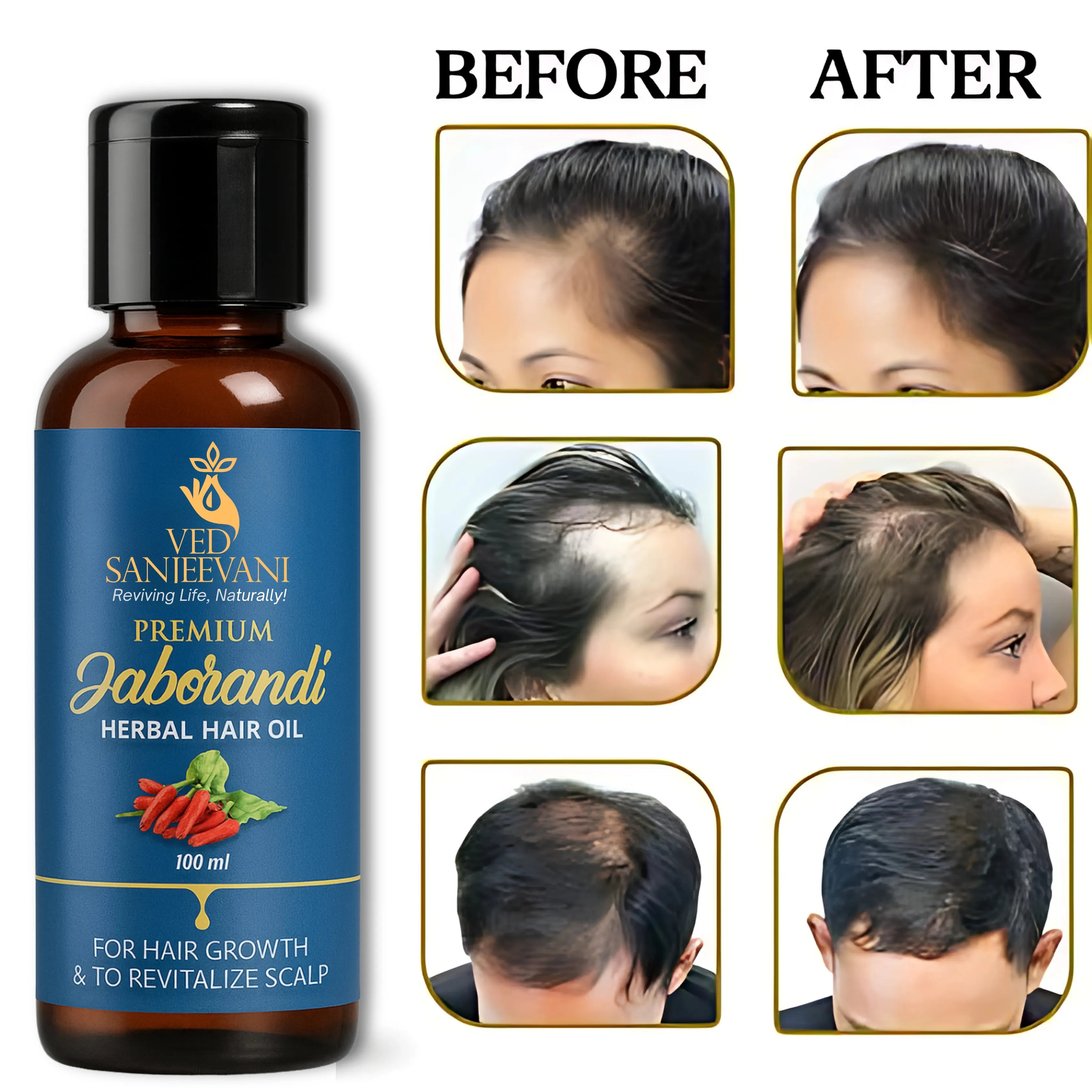 Premium Jaborandi Herbal Hair Oil āStep by step application of Premium Jaborandi Herbal Hair Oil for hair growth