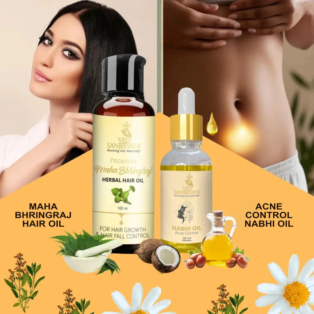 COMBO(Maha Bhringraj Hair Oil + Acne Control Nabhi Oil)