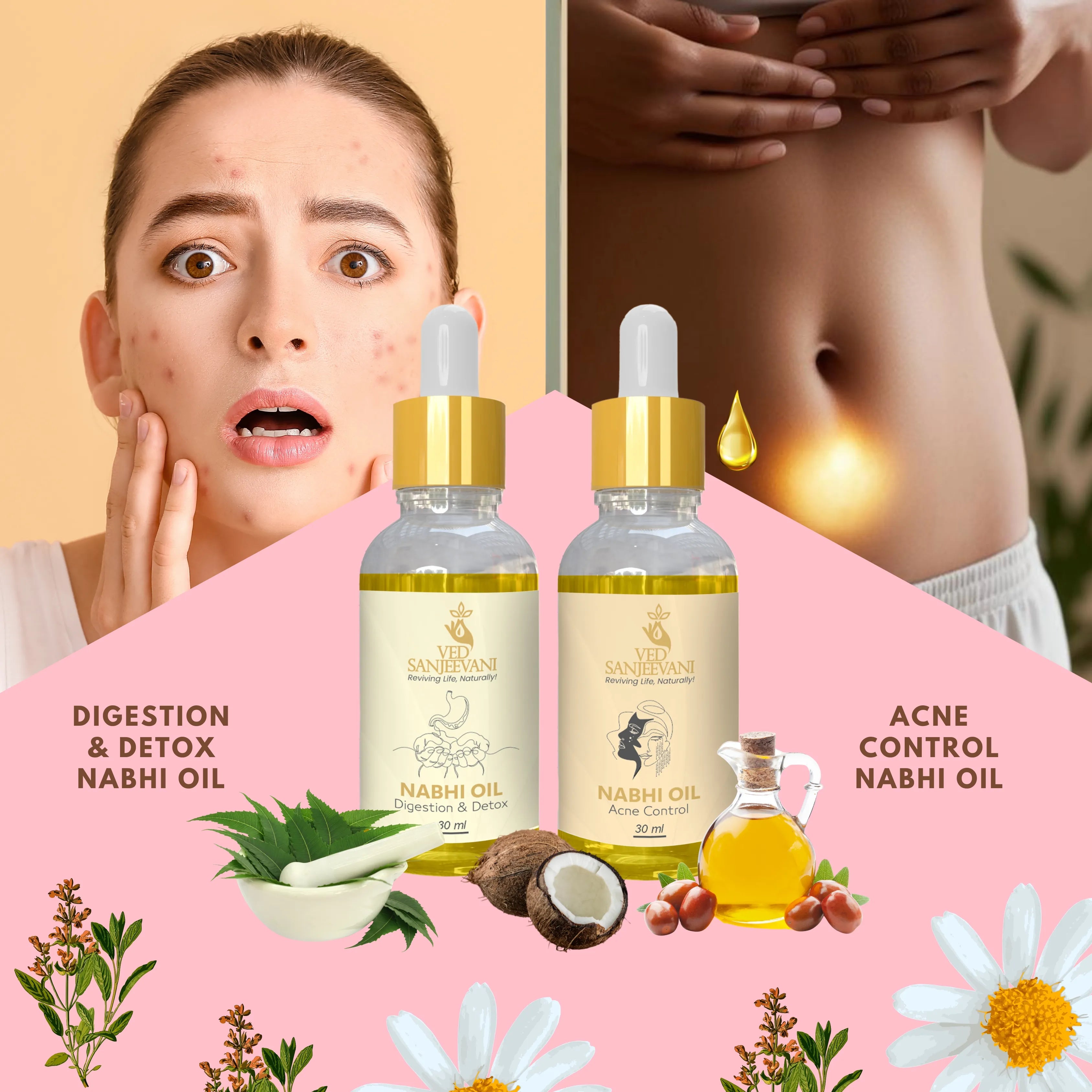 COMBO (Digestion + Acne Control Nabhi Oil)