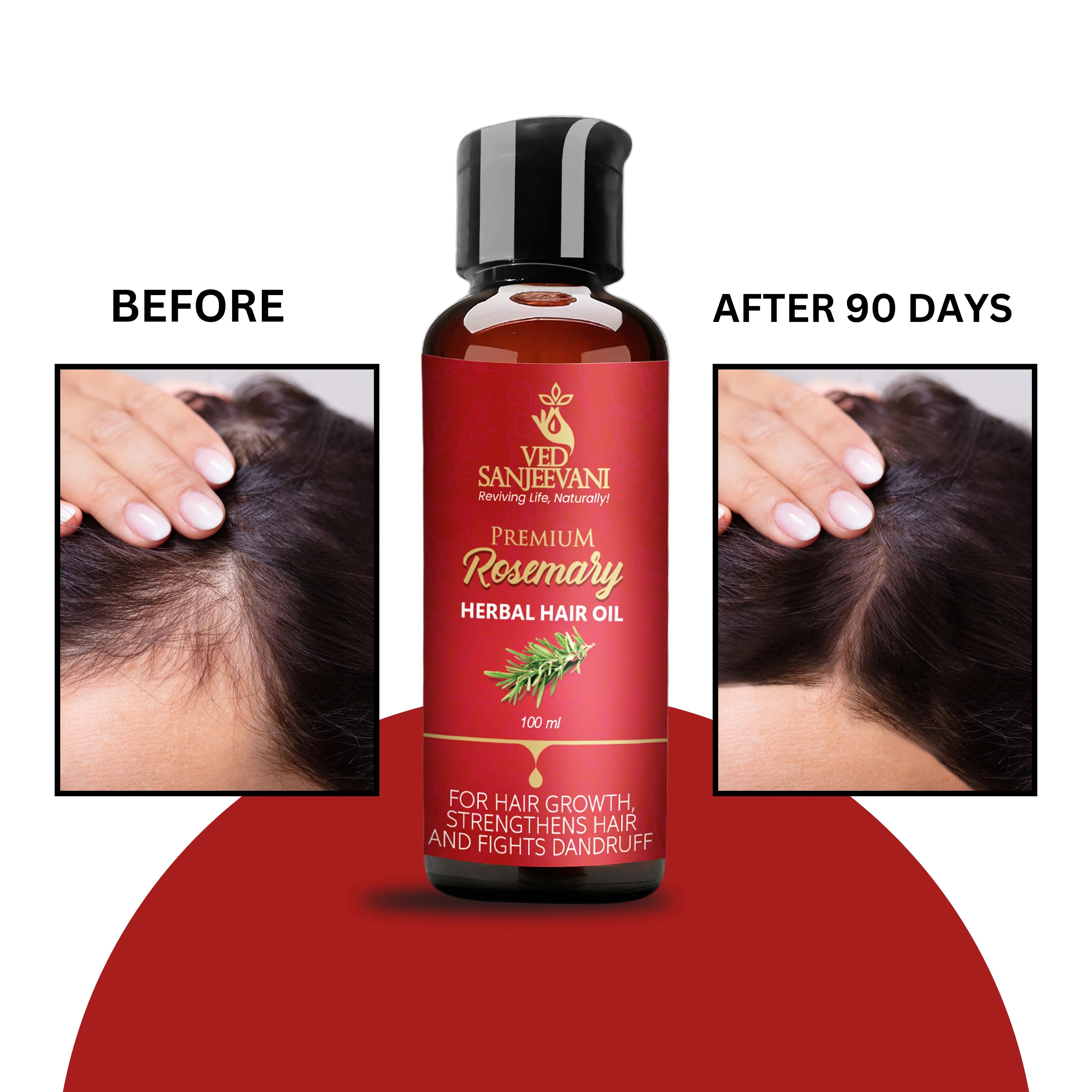 Rosemary Herbal Hair Oil – Nourishing Ayurvedic oil for hair growth, scalp health, and stronger strands
