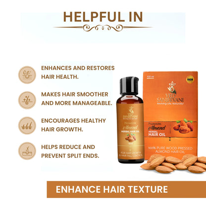 Almond Herbal Hair Oil for stronger healthier and shinier hair