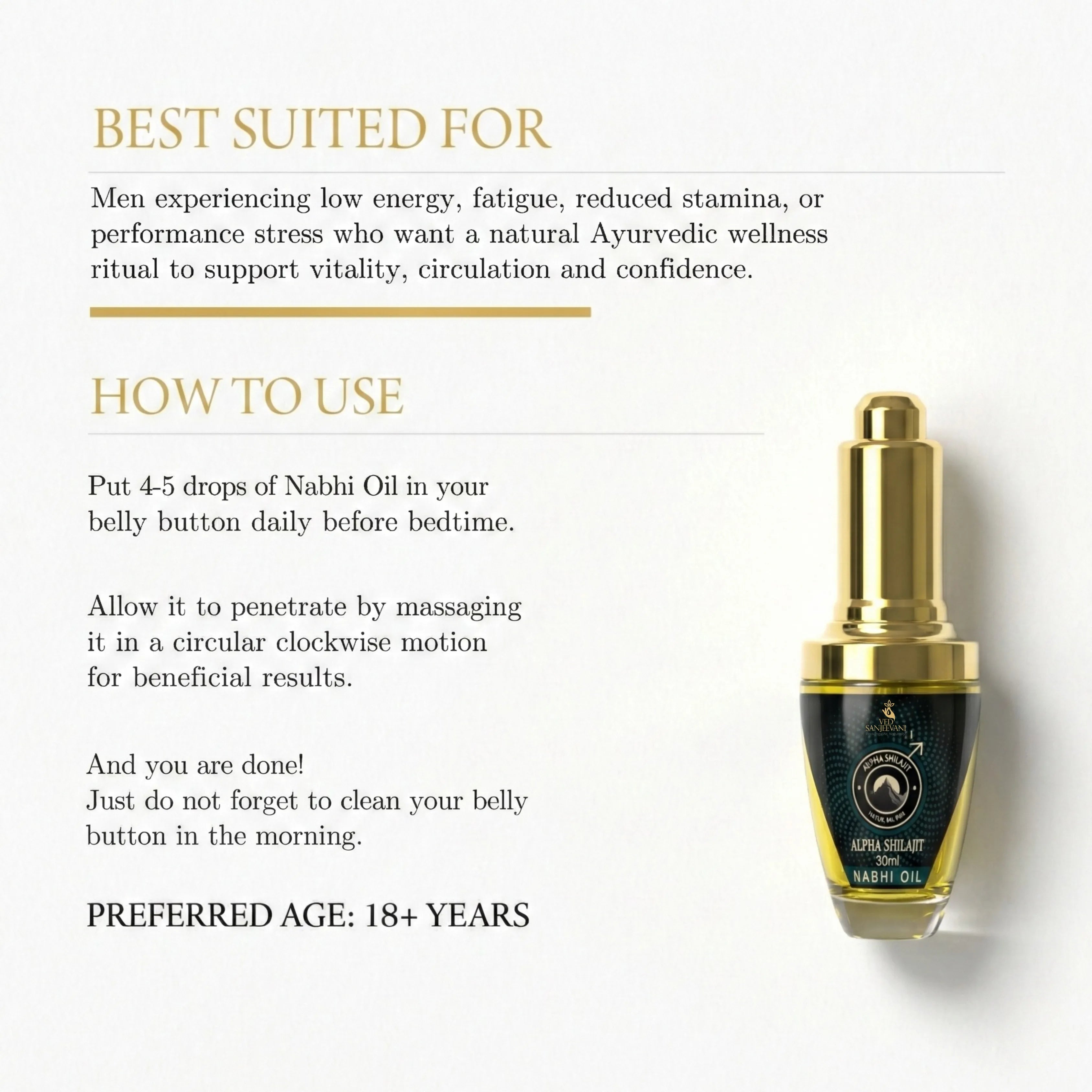 Alpha Shilajit Nabhi Oil for Men