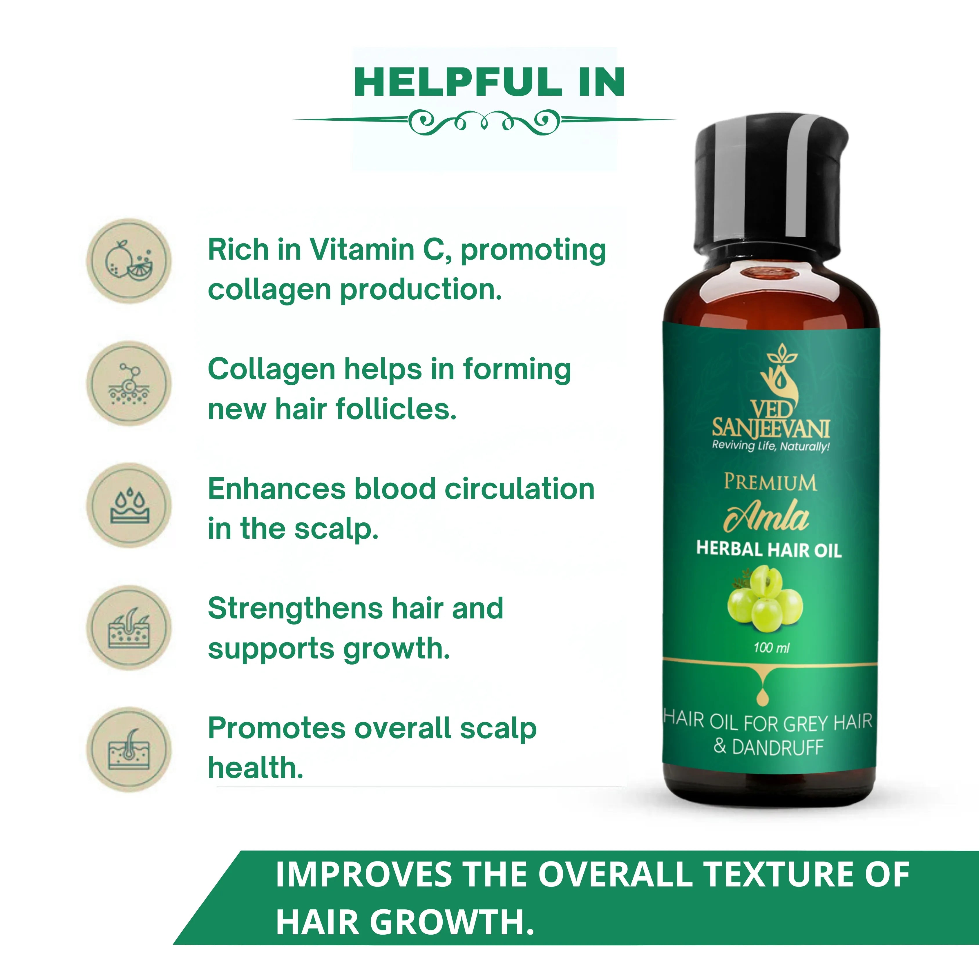 Amla Herbal Hair Oil – Supports healthier-looking, thicker and stronger hair with consistent use