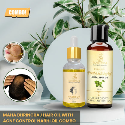 COMBO(Maha Bhringraj Hair Oil + Acne Control Nabhi Oil)