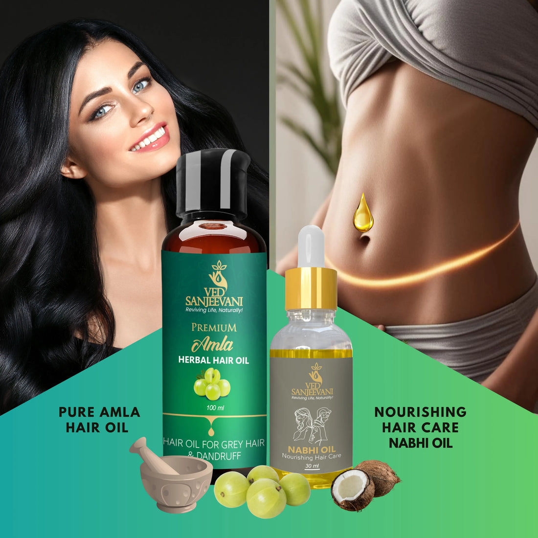 Amla Hair Oil and Hair Care Nabhi Oil Combo