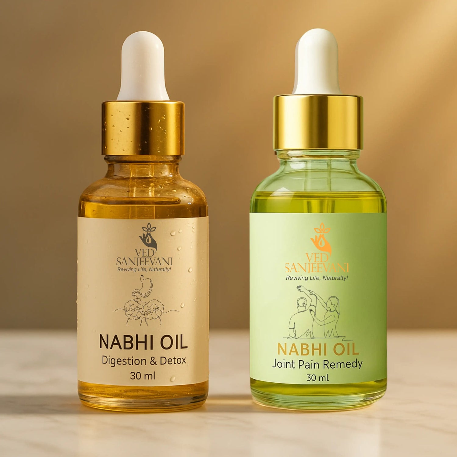 COMBO of Digestion &amp; Joint Care – Ayurvedic Nabhi Oils for Gut Health, Detox &amp; Joint Pain Relief