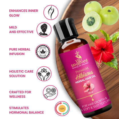 Hibiscus Herbal Hair Oil – Ayurvedic hair oil for deep hair nourishment, growth and scalp health