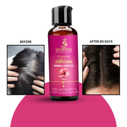 Hibiscus Herbal Hair Oil for reducing hair fall and promoting healthy hair growth