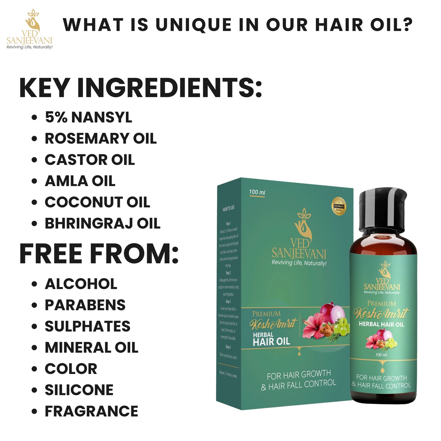 Kesh Amrit Herbal Hair Oil – Ayurvedic hair oil for stronger roots, hair growth, and deep nourishment