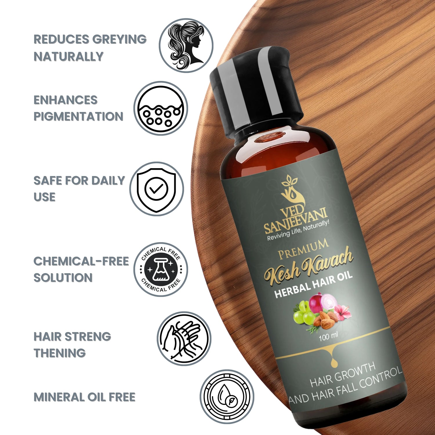 Kesh Kavach Ayurvedic hair oil for protecting hair from pollution dust and UV damage