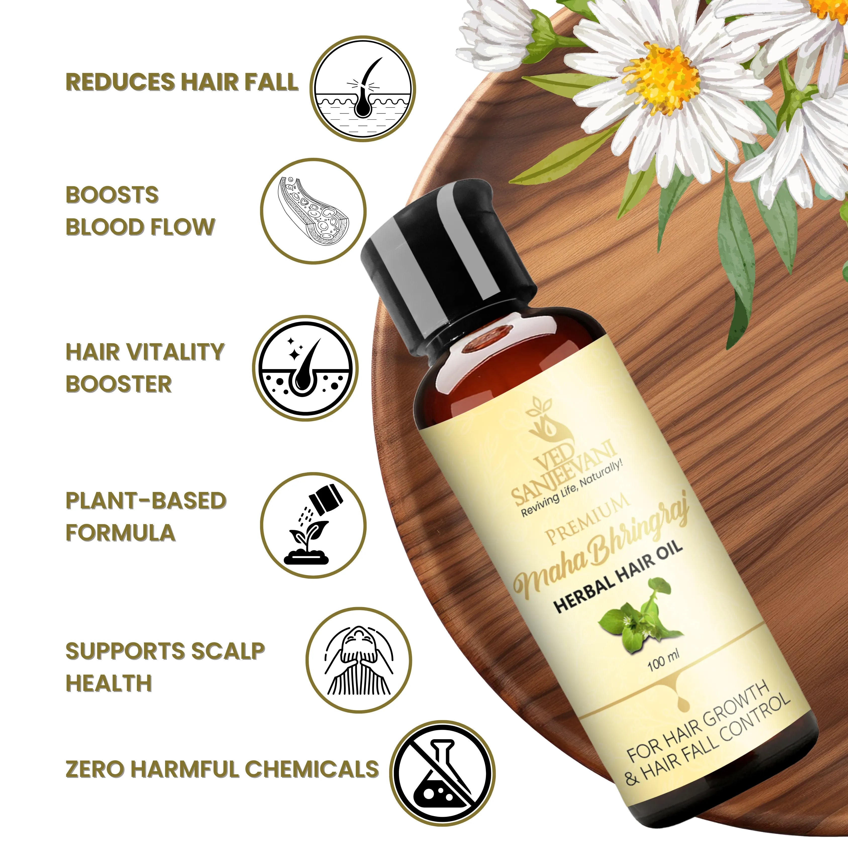 Bhringraj Herbal Hair Oil for Hair Fall Reduction and Stronger Hair Roots