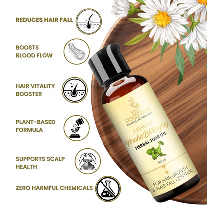 Bhringraj Herbal Hair Oil for Hair Fall Reduction and Stronger Hair Roots