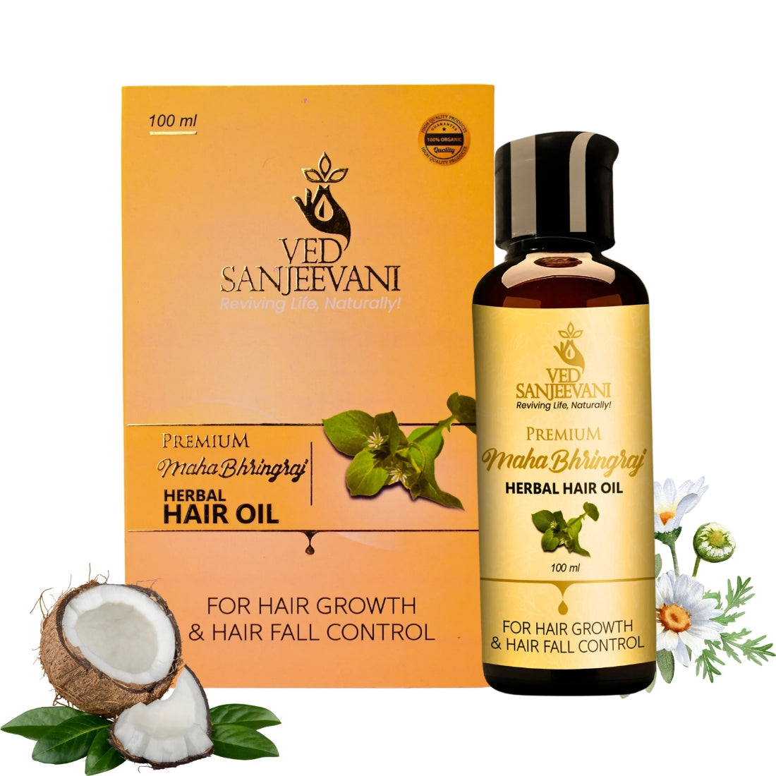 Maha Bhringraj Herbal Hair Oil for Thicker and Stronger Hair – Ved Sanjeevani