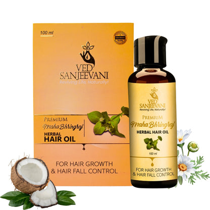 Maha Bhringraj Herbal Hair Oil for Thicker and Stronger Hair – Ved Sanjeevani