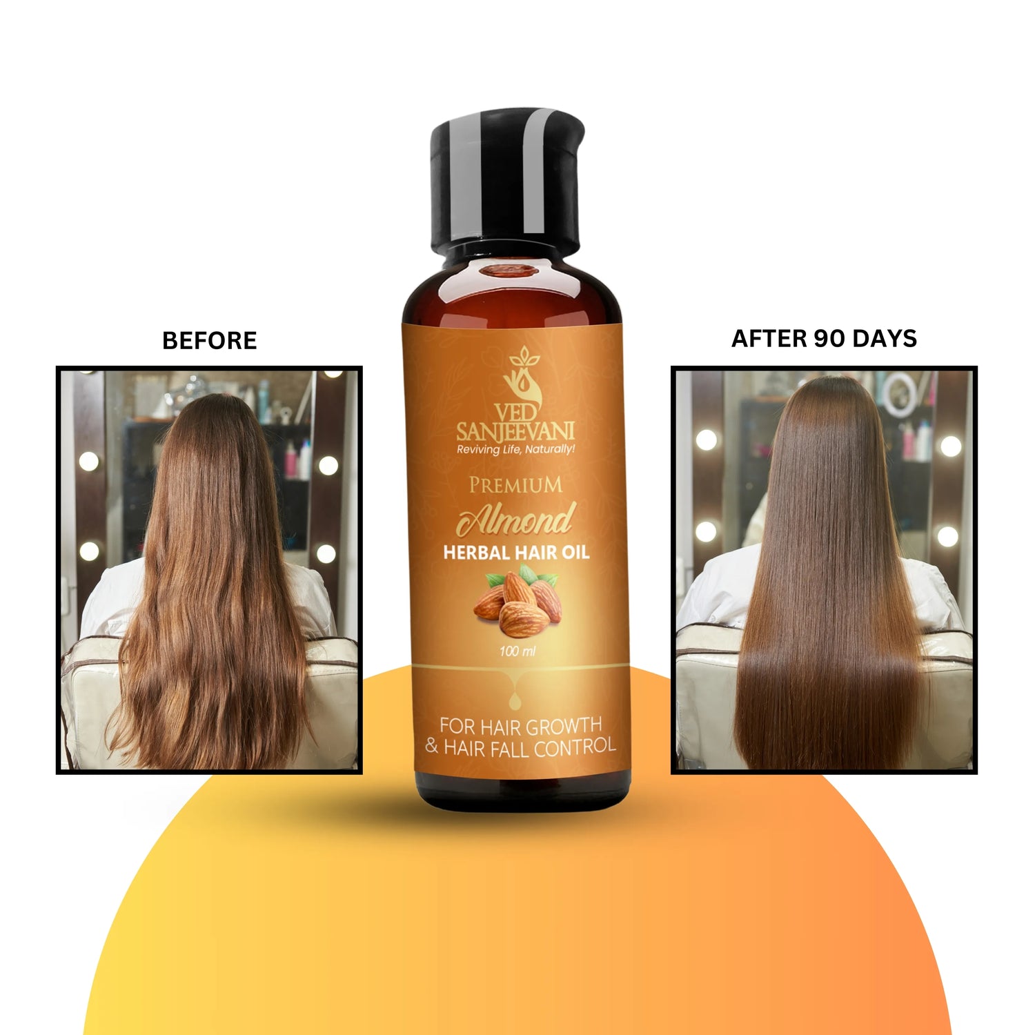Ved Sanjeevani Premium Almond Herbal Hair Oil with Ayurvedic herbs and nourishing oils