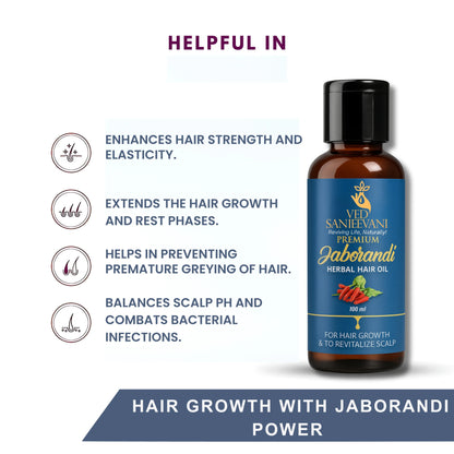 Premium Jaborandi Hair Oil for improving scalp circulation and stimulating hair follicles