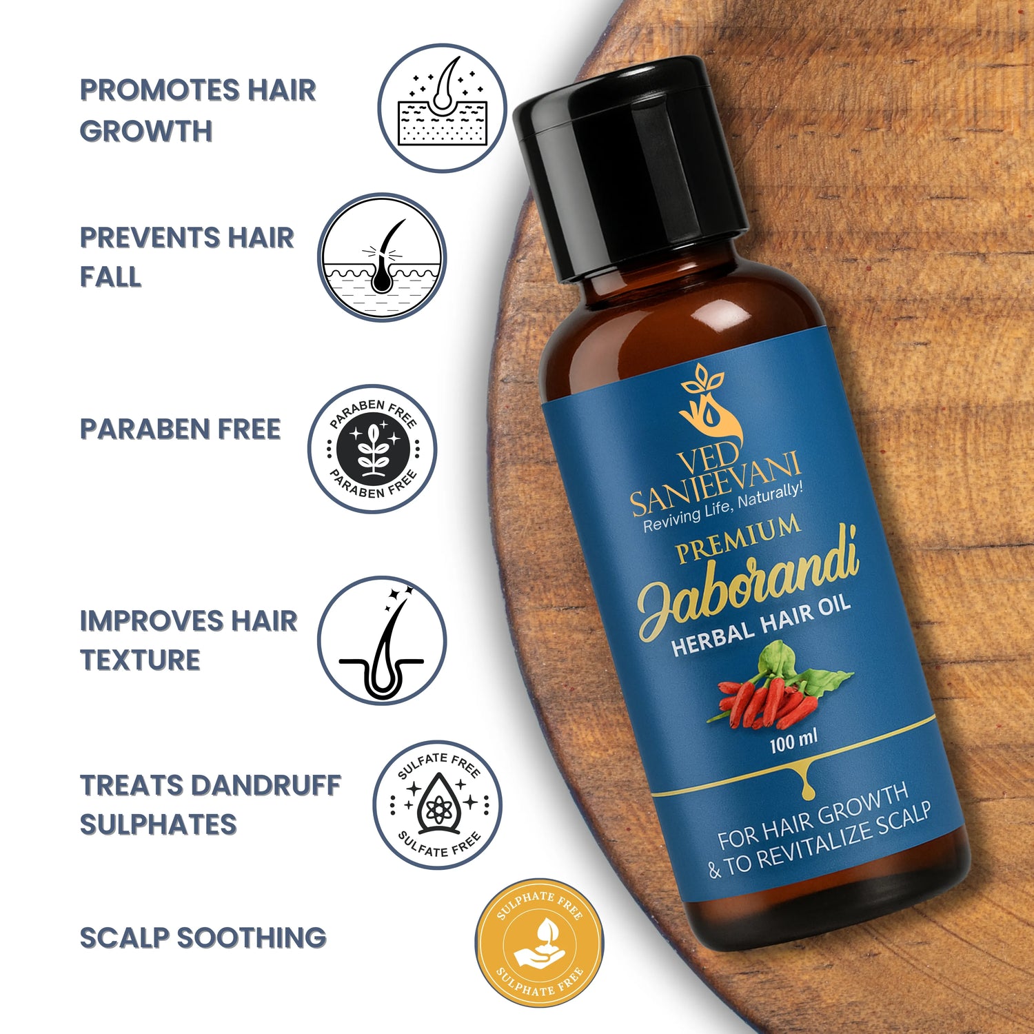 Premium Jaborandi Herbal Hair Oil for healthy, nourished and visibly stronger hair