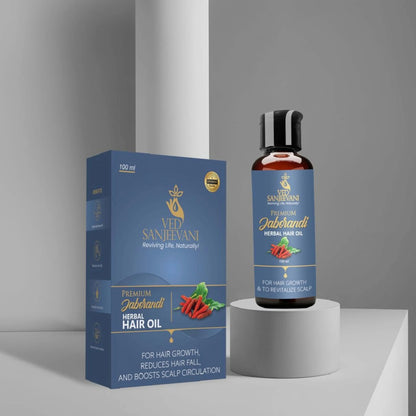 Premium Jaborandi Herbal Hair Oil for rapid hair growth and reduced hair fall- Ved Sanjeevani Ayurvedic Product