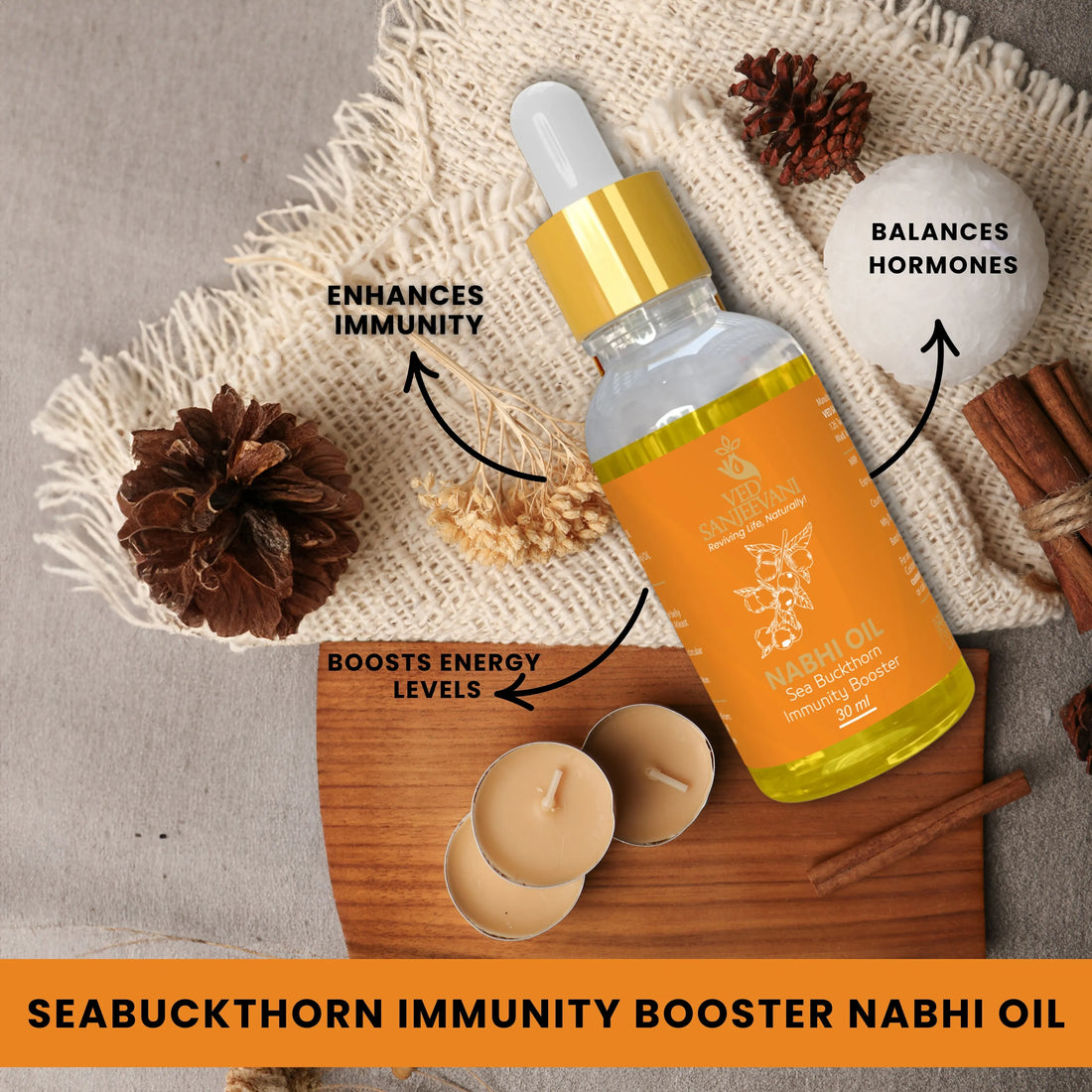Seabuckthorn Immunity Booster Nabhi Oil – Ayurvedic belly button oil for natural immunity and wellness