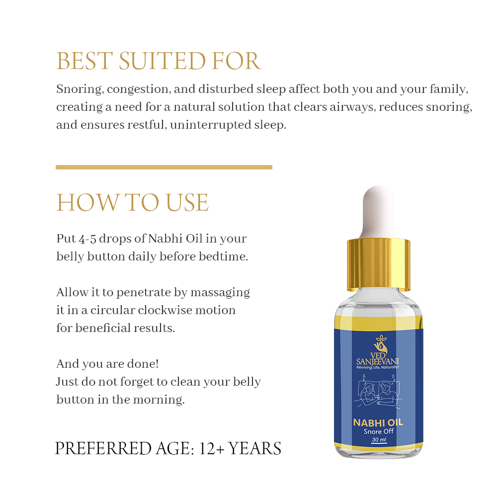 Snore-Off Nabhi Oil – Natural Snoring Relief Oil – Ved Sanjeevani