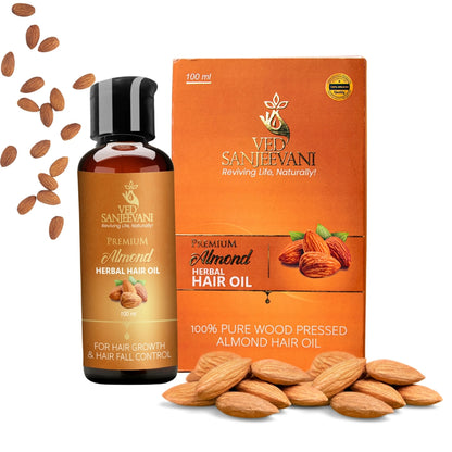 Premium Almond Herbal Hair Oil – Intense Nourishment - Ved Sanjeevani Ayurvedic Product
