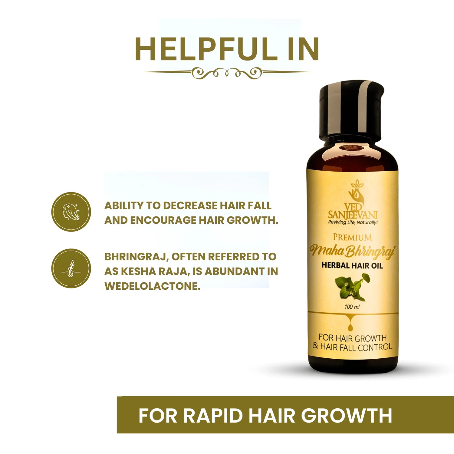 Natural Bhringraj Hair Oil for Hair Growth and Premature Greying Care
