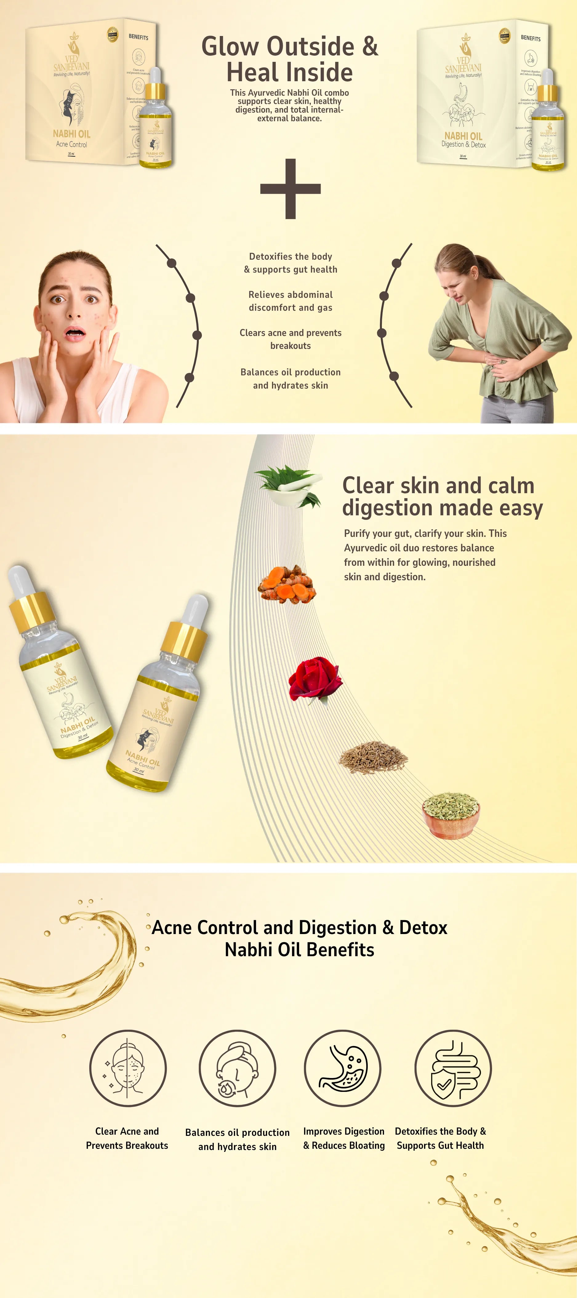 COMBO (Digestion + Acne Control Nabhi Oil)