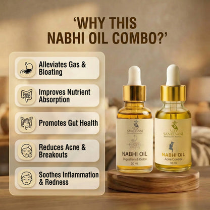 COMBO (Digestion &amp; Detox + Acne Control Nabhi Oil) - How to Use Nabhi Oil Application Guide