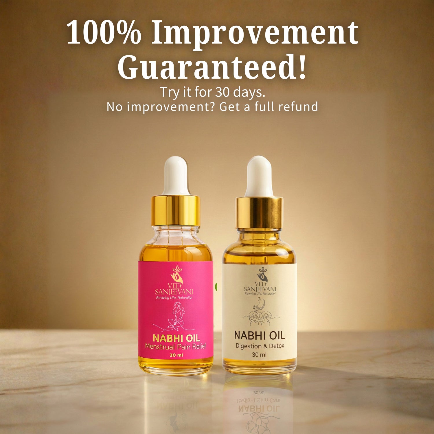Ved Sanjeevani 30-Day Menstrual Pain Relief &amp; Digestion &amp; Detox Nabhi Oil Program - Ved Sanjeevani Ayurvedic Product