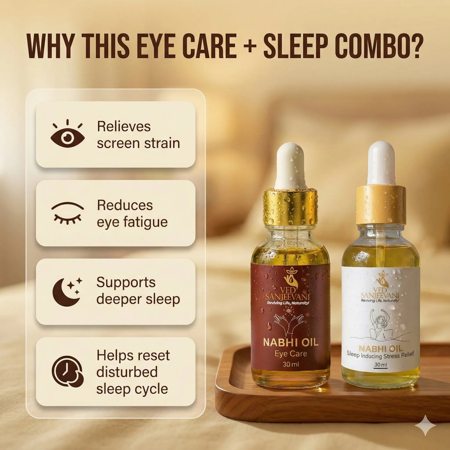COMBO of Sleep Inducing &amp; Eye Care – Ayurvedic Nabhi Oils for Restful Sleep, Calm &amp; Visual Comfort - Product Benefits and Ingredients
