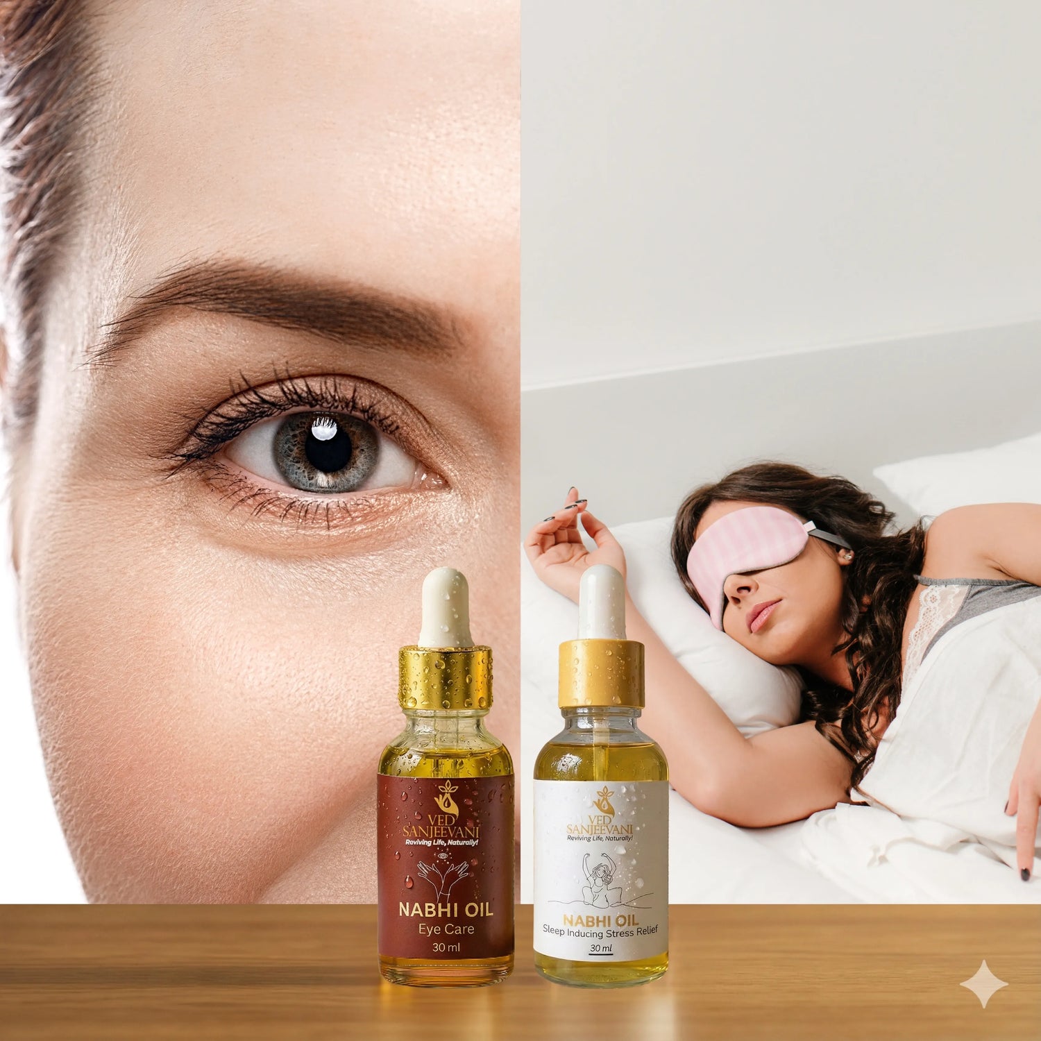COMBO of Sleep Inducing &amp; Eye Care – Ayurvedic Nabhi Oils for Restful Sleep, Calm &amp; Visual Comfort - Key Ingredients and Ayurvedic Herbs