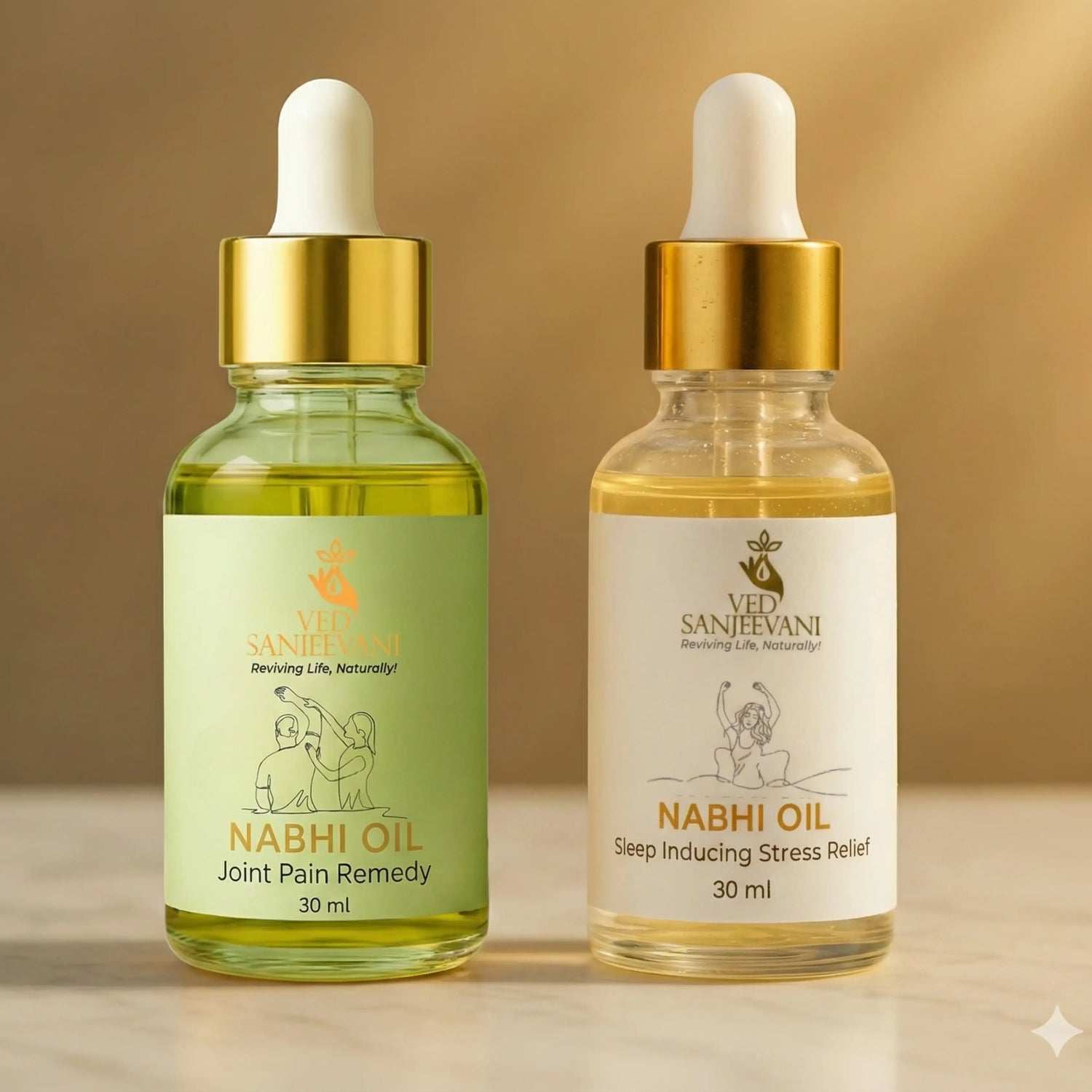 COMBO of Sleep &amp; Joint Care – Ayurvedic Nabhi Oils for Deep Sleep, Stress Relief &amp; Joint Pain Support