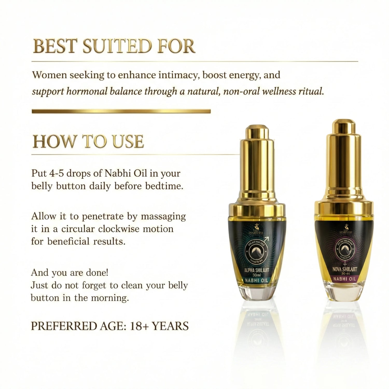 Shilajit Nabhi Oil DUO for Men and Women | Ayurvedic Navel Oil Combo for Strength &amp; Vitality - Key Ayurvedic Ingredients