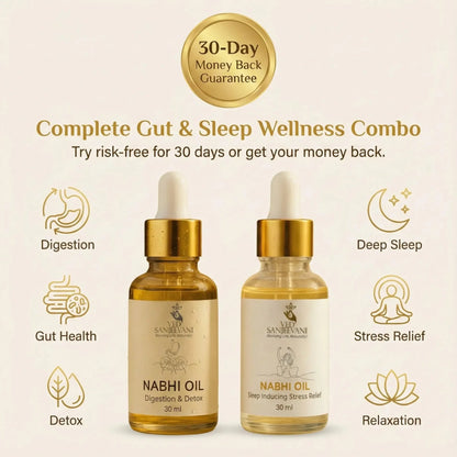 Ved Sanjeevani 30-Day Digestion Detox &amp; Sleep Inducing Nabhi Wellness Program | Ayurvedic Nabhi Oil Combo - Key Ayurvedic Ingredients