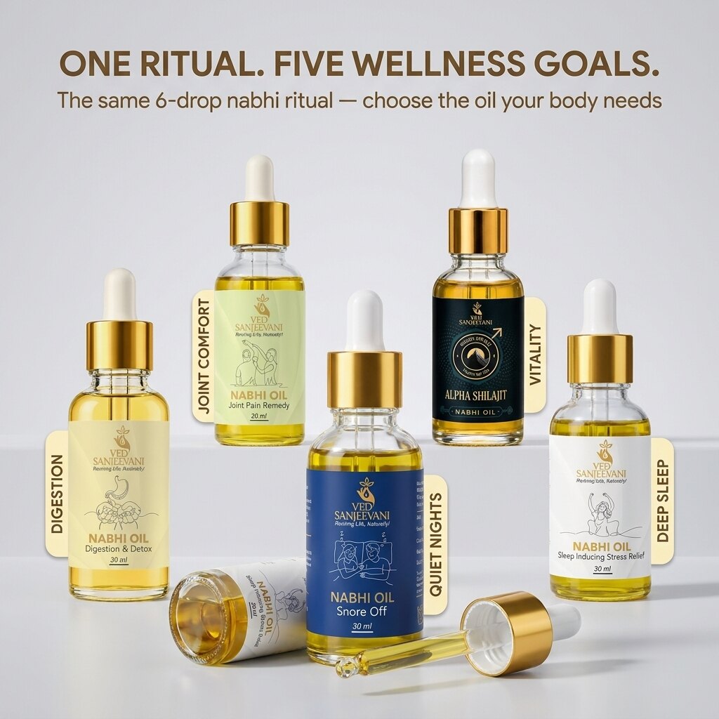The Ved Sanjeevani Nabhi Oil range
