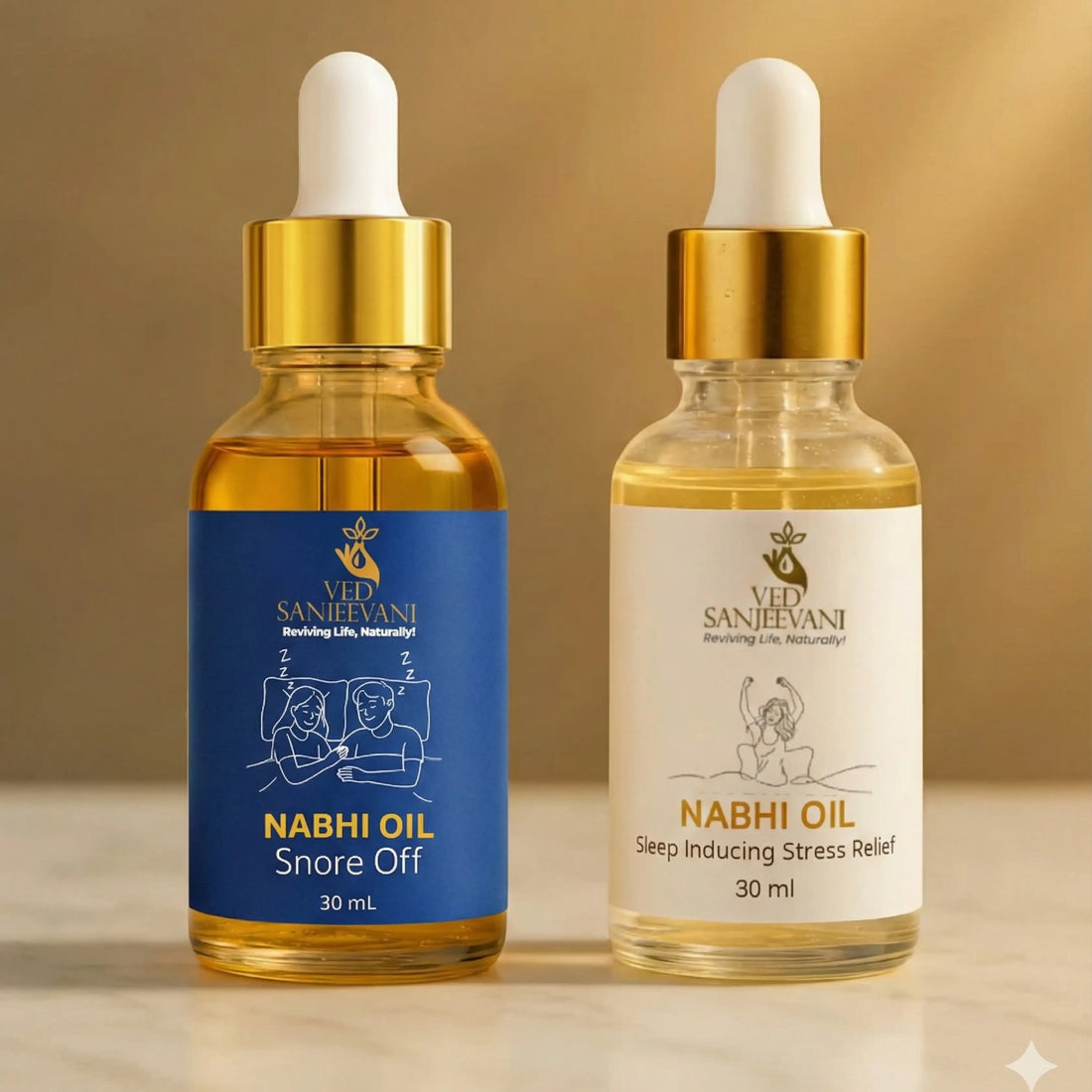 COMBO of Sleep &amp; Snore Care – Ayurvedic Nabhi Oils for Deep Sleep, Stress Relief &amp; Snoring Support
