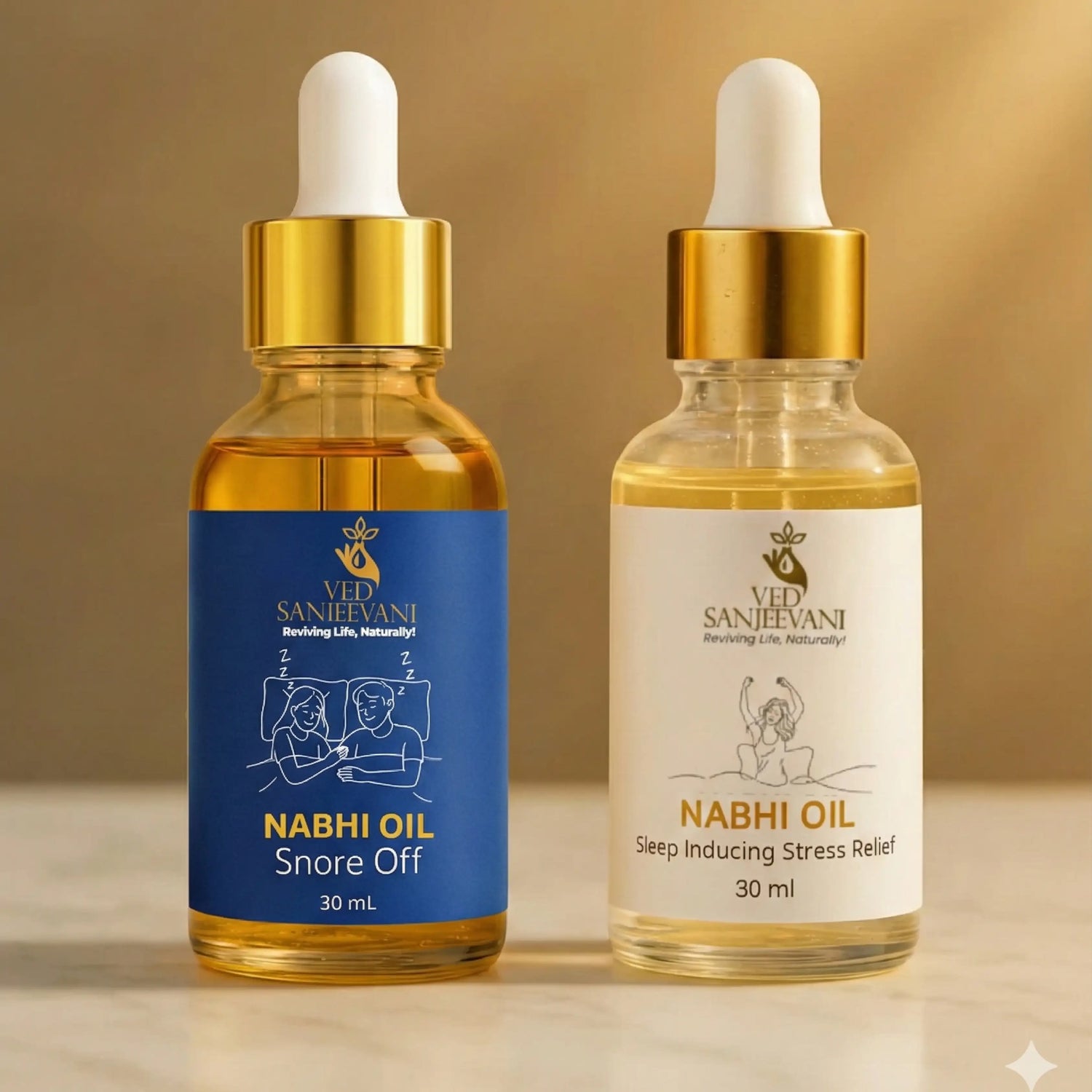COMBO of Sleep &amp; Snore Care – Ayurvedic Nabhi Oils for Deep Sleep, Stress Relief &amp; Snoring Support