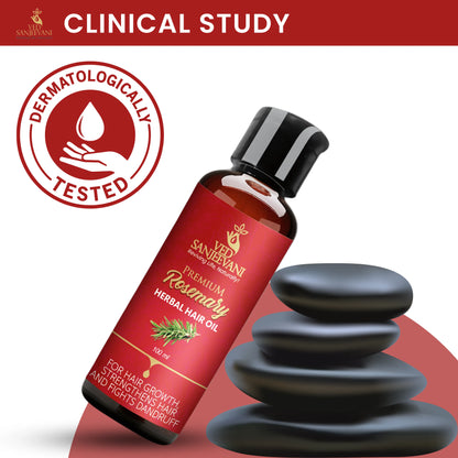 Ved Sanjeevani Premium Rosemary Herbal Hair Oil with dermatologist-tested formula for hair growth and scalp care