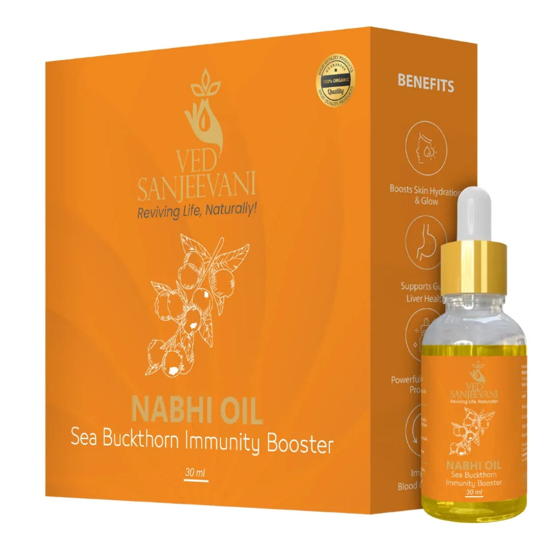 Sea Buckthorn Immunity Booster Nabhi Oil - Ved Sanjeevani Ayurvedic Product