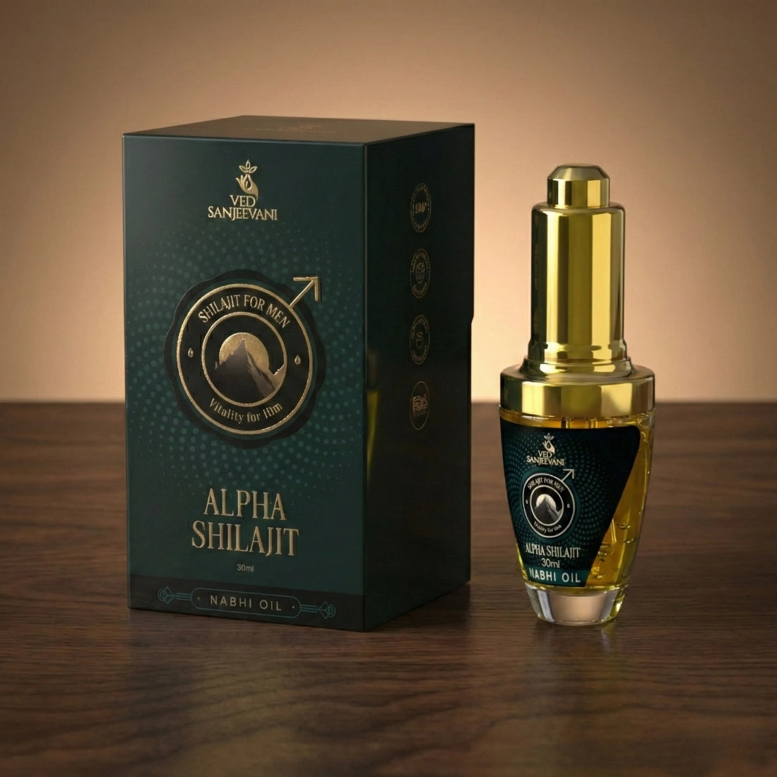 Alpha Shilajit Nabhi Oil for Men - Ved Sanjeevani Ayurvedic Product