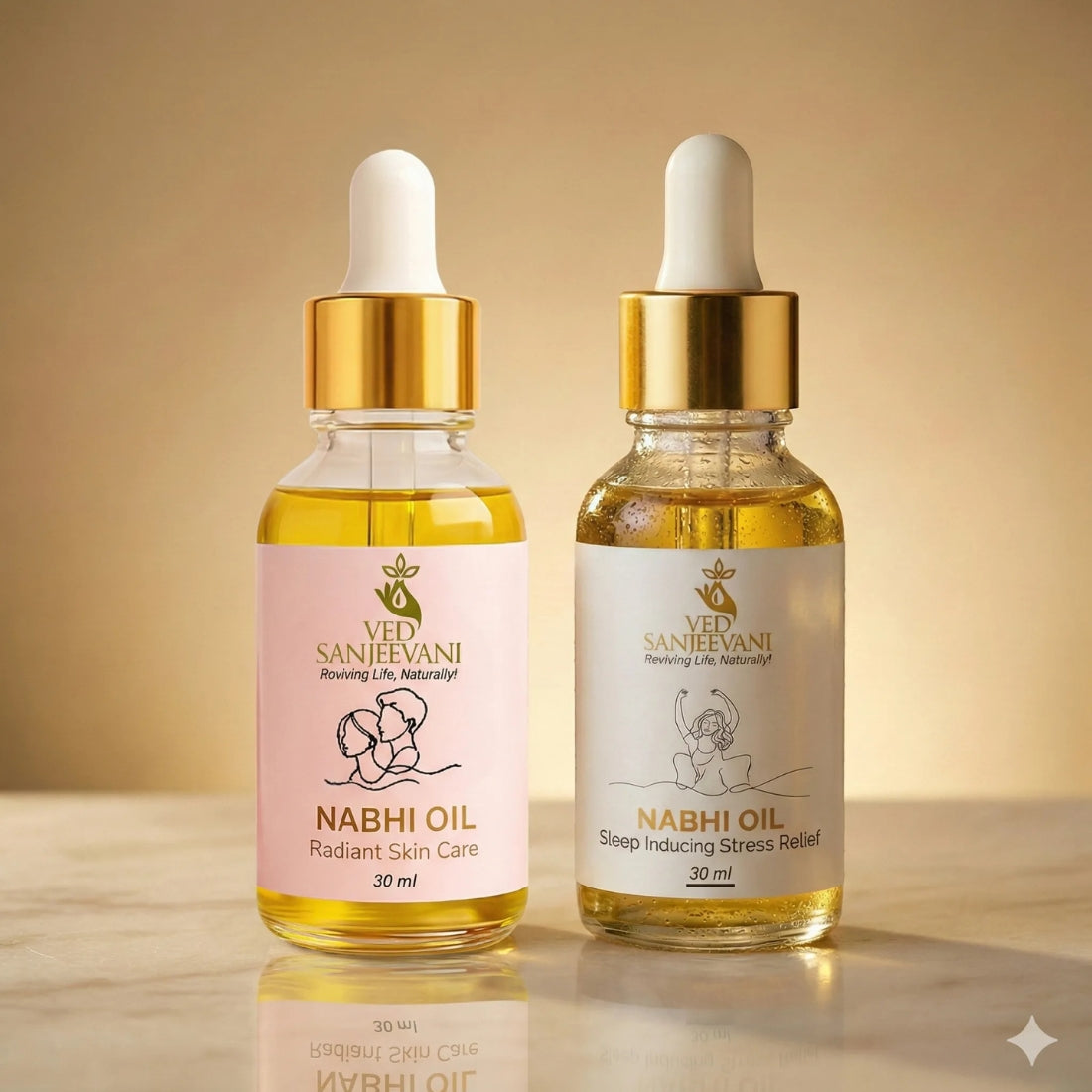 COMBO of Sleep Inducing &amp; Radiant Skin Care – Ayurvedic Nabhi Oils for Restful Sleep, Calm &amp; Glowing Skin - Ved Sanjeevani Ayurvedic Product