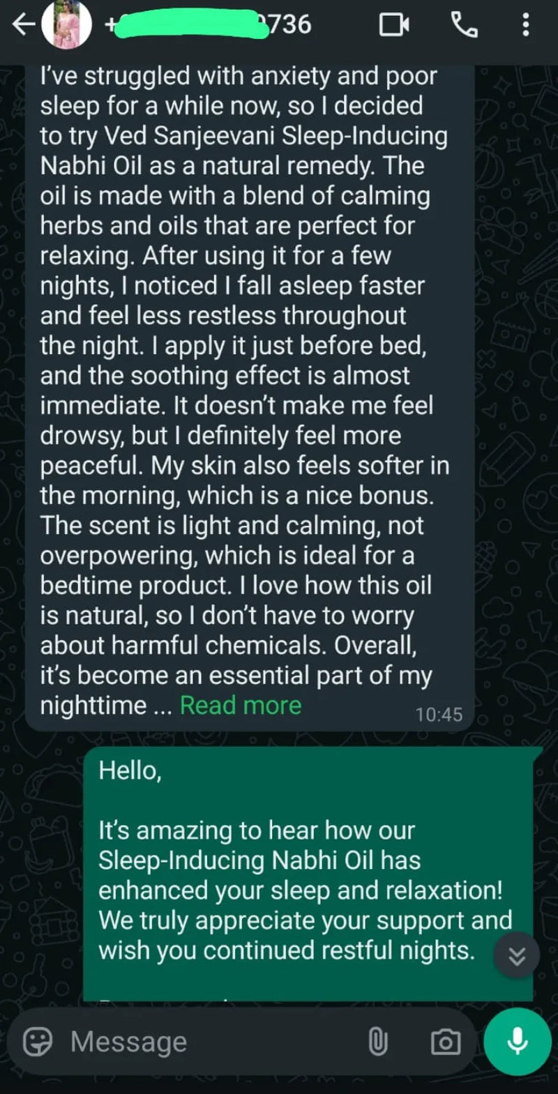 Sleep Inducing Stress Relief Nabhi Oil customer review