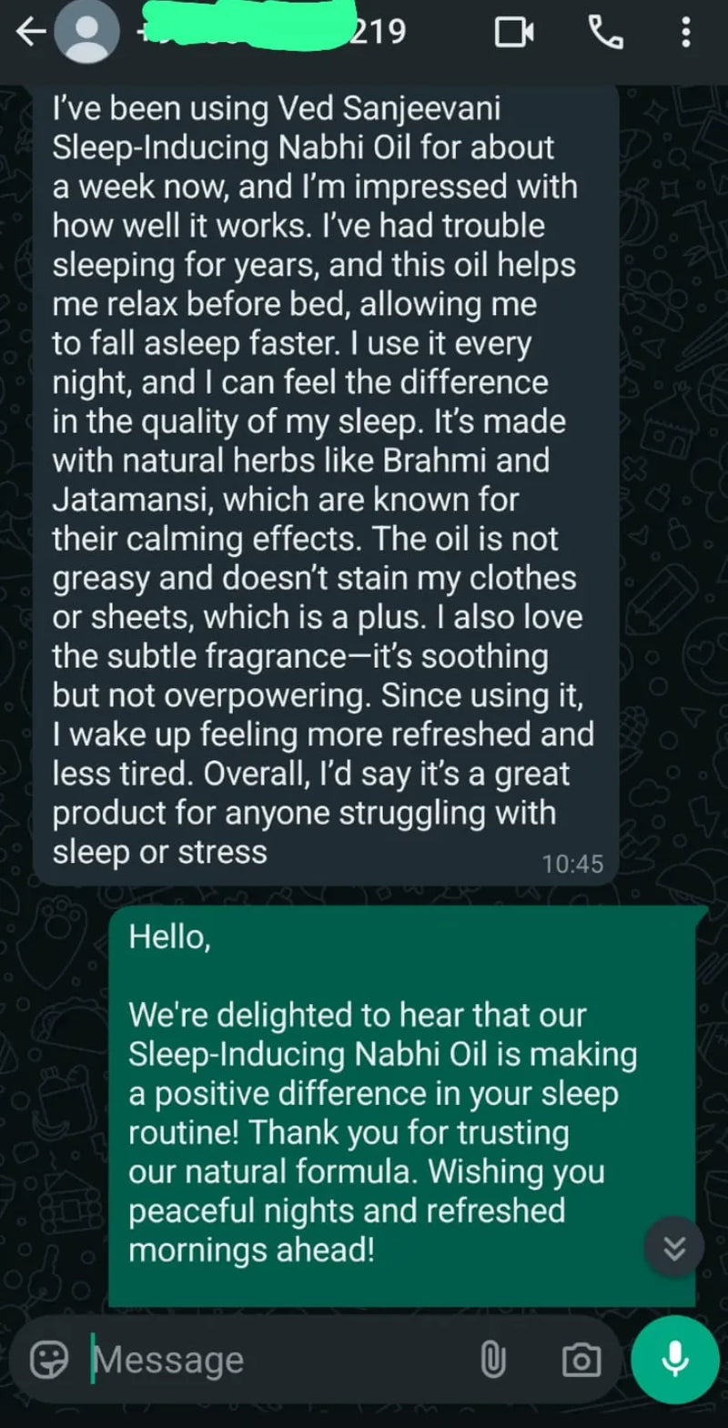 Sleep Inducing Stress Relief Nabhi Oil customer review