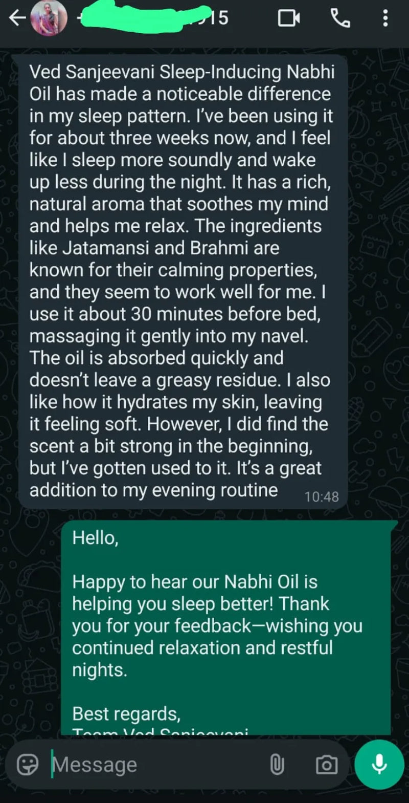 Sleep Inducing Stress Relief Nabhi Oil customer review