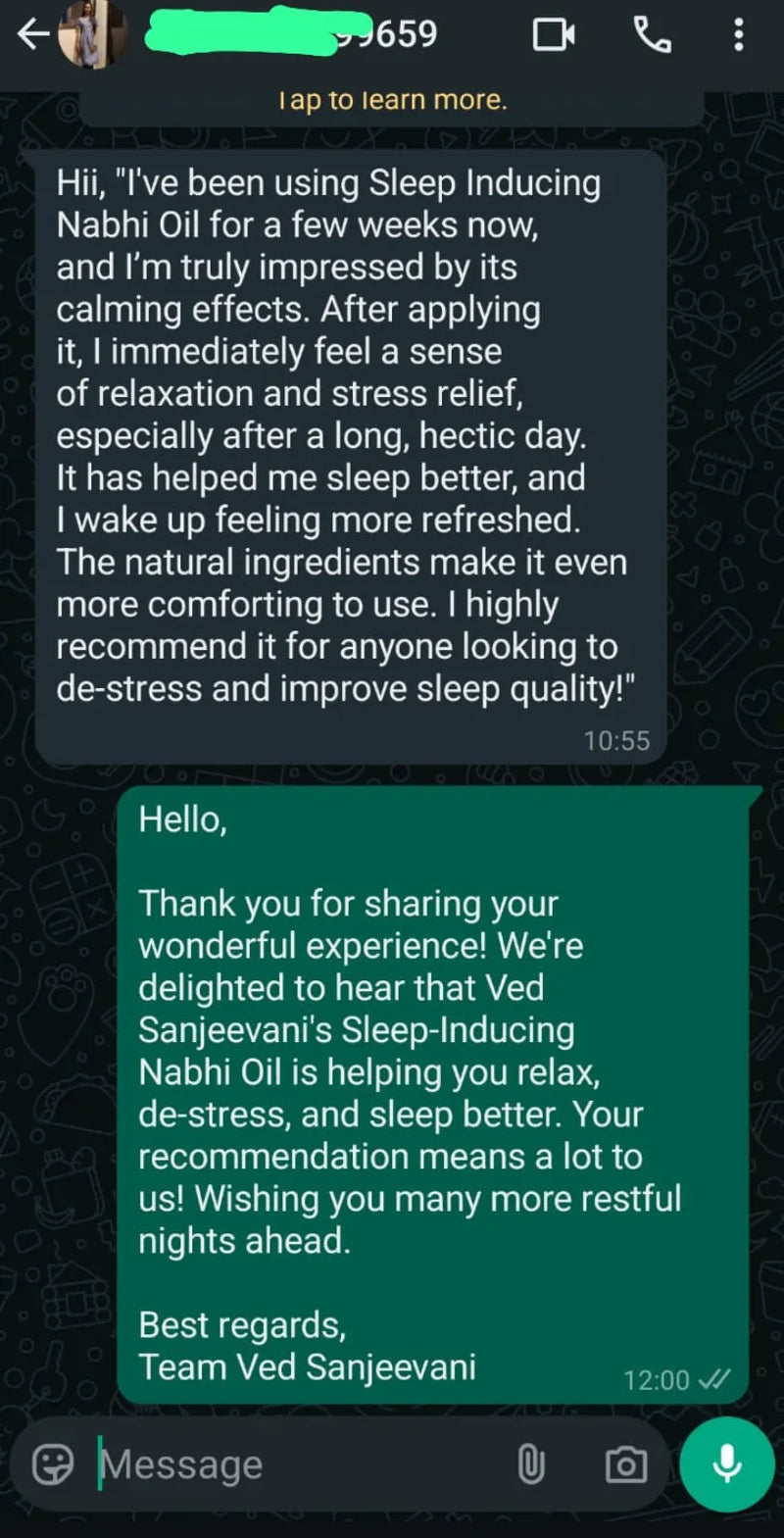 Sleep Inducing Stress Relief Nabhi Oil customer review